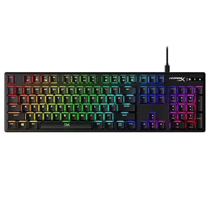 HyperX Alloy Origins Mechanical USB Gaming Keyboard Software Controlled Light and Macro Customization, Compact Form Factor, Linear Switch, Red - RGB LED Backlit, Black (HX- KB6RDX-US)