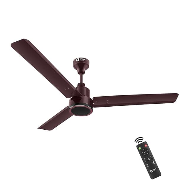 Orient Electric 1200 mm Zeno BLDC | BLDC energy saving ceiling fan with Remote |BEE 5-star rated | Saves up to 50% on electricity bills | 3-year warranty by Orient | Brown, pack of 1